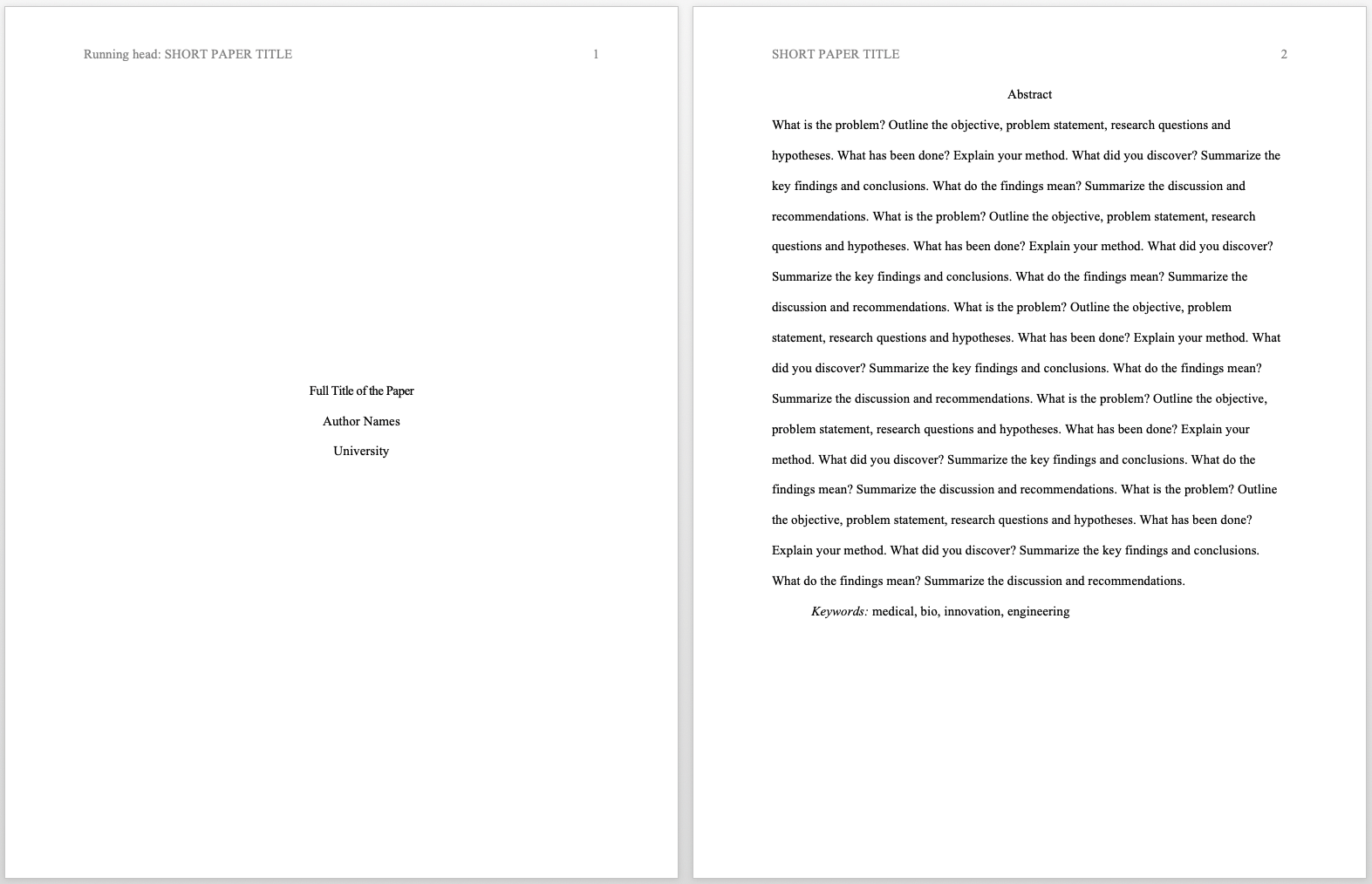 APA Essay Format